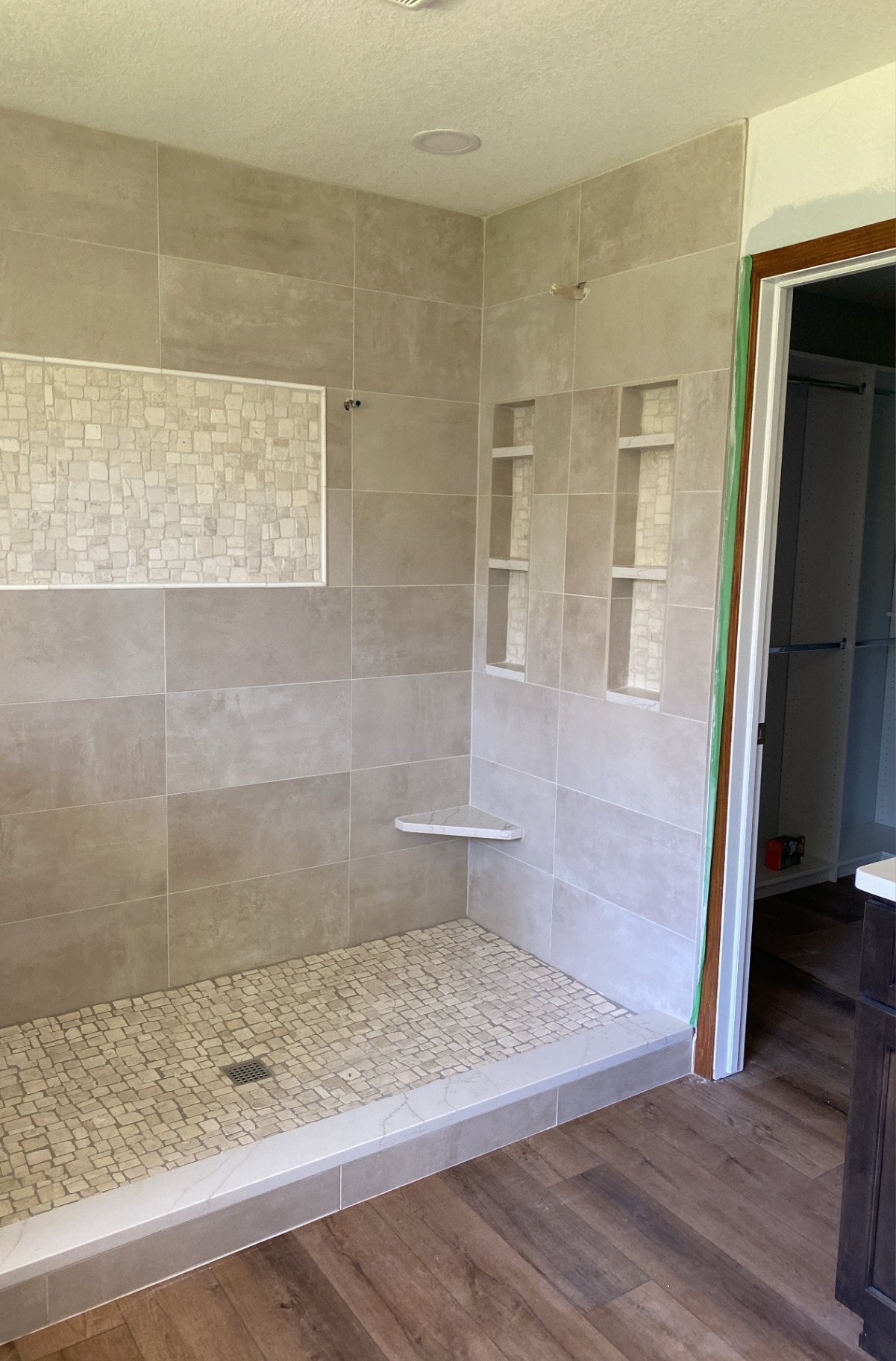 Finished spa bathroom with freestanding tub in Cedar Falls Iowa