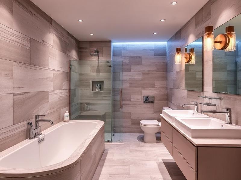Luxury bathroom renovation with modern tile and fixtures in Waterloo Cedar Falls Iowa