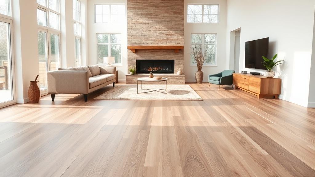 Luxury vinyl plank flooring in a modern Iowa living room