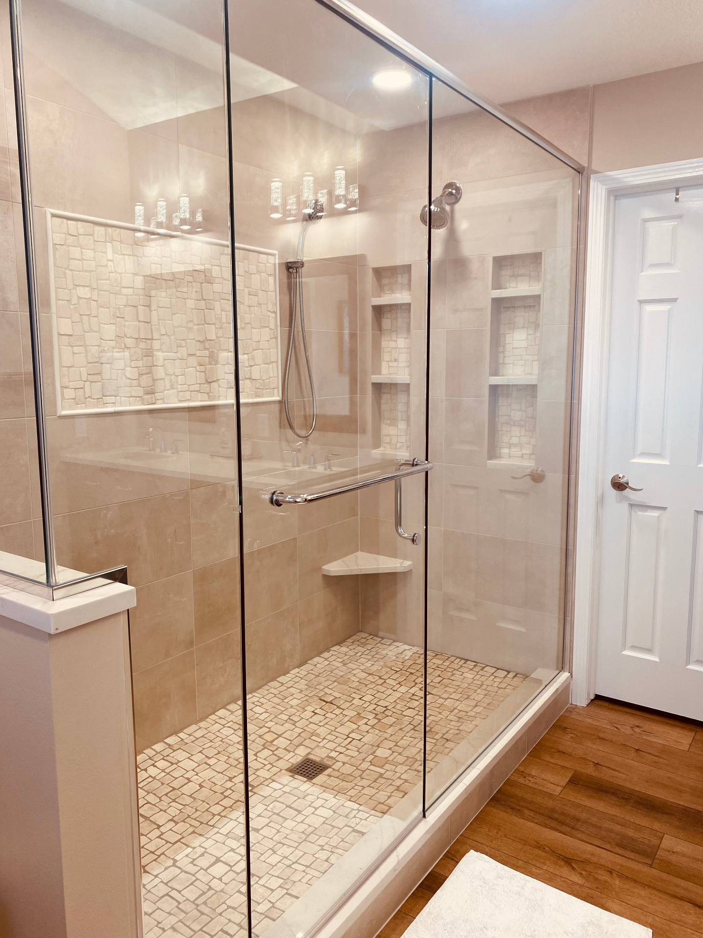Glass Enclosed Walk-In Shower - Bathroom project in Cedar Valley, IA