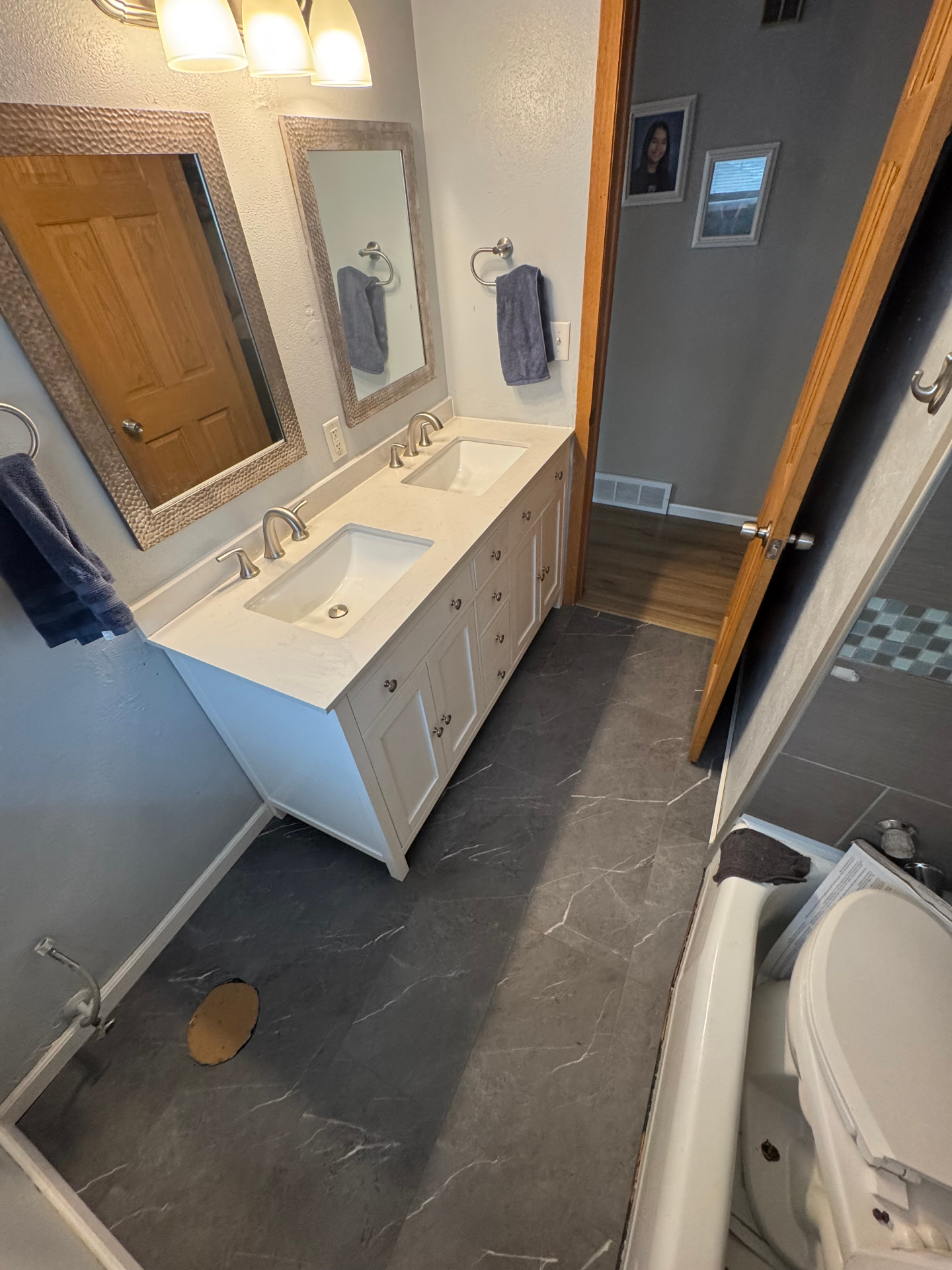 Modern Dual Vanity Bathroom - Bathroom project in Cedar Valley, IA